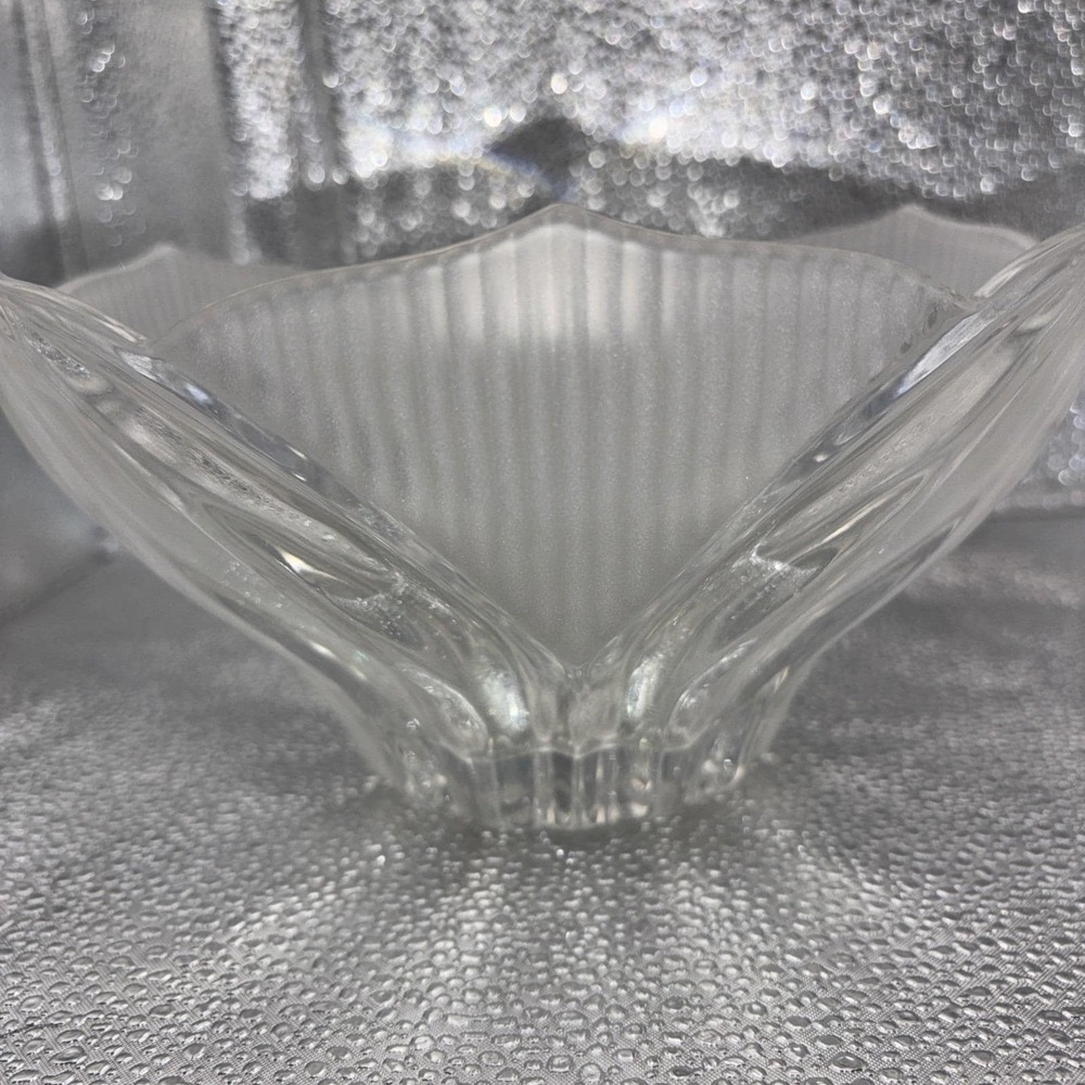 VTG Imperlux Lead Crystal Cut Bowl‎ Dogwood Pattern Frosted Clear Fruit Punch - Picture 3 of 5